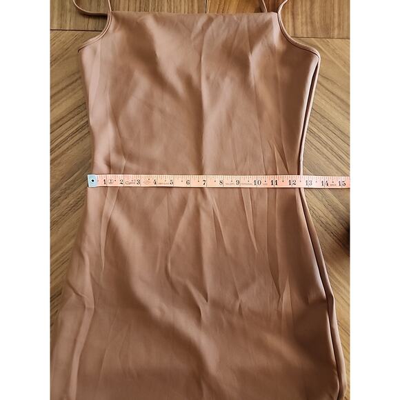 Good American Scuba Spaghetti Bodycon Midi Dress Rust Brown Size 2 Medium - Picture 6 of 6